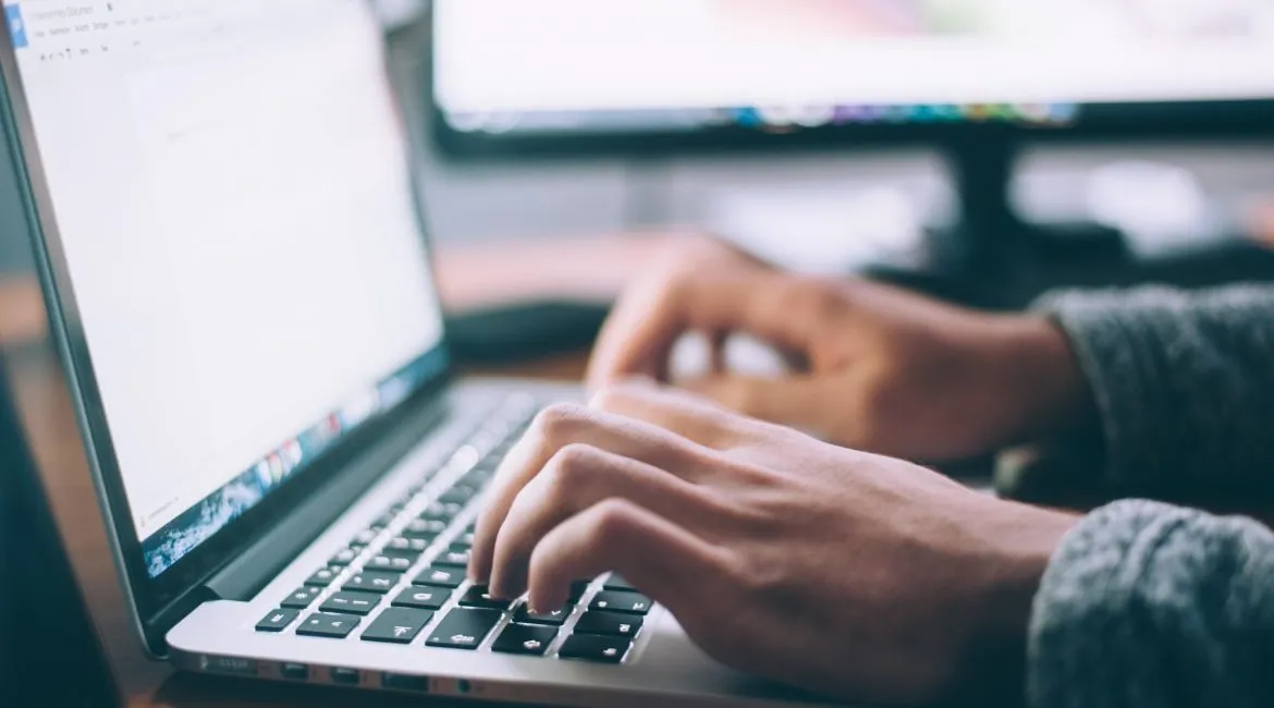 A man using a laptop