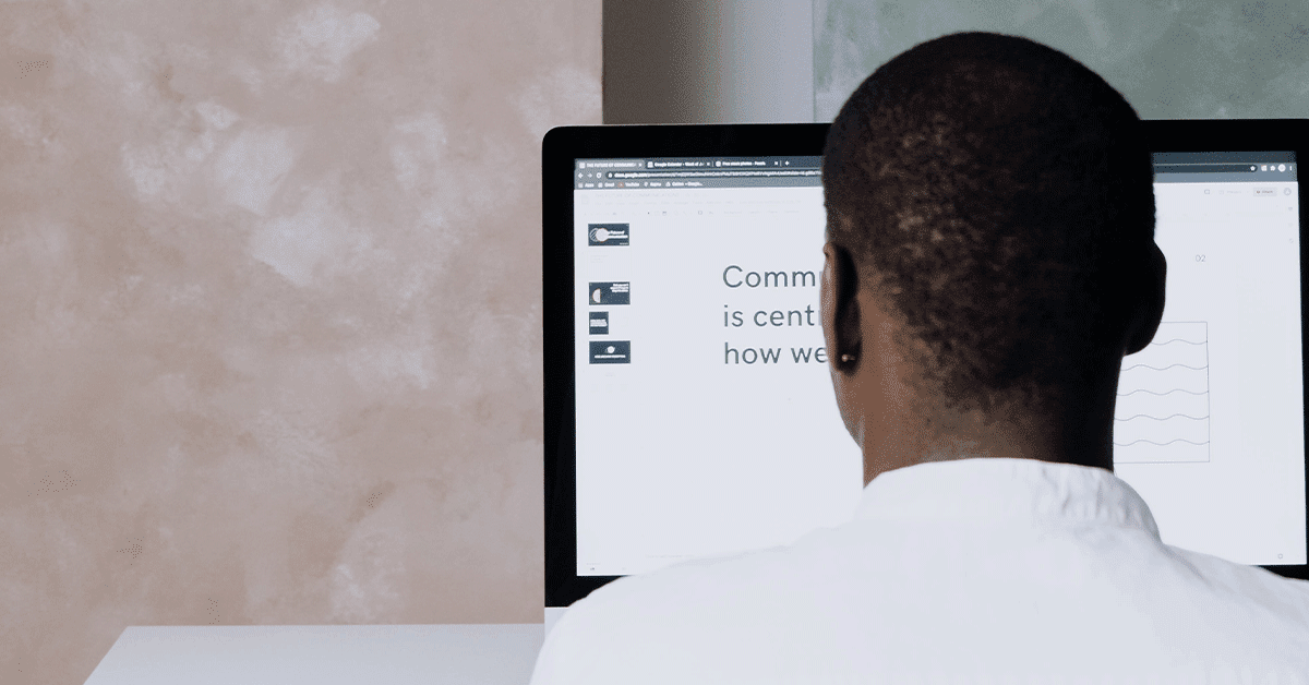 Man looking at computer screen
