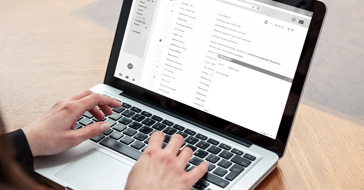 Person creating email marketing campaign