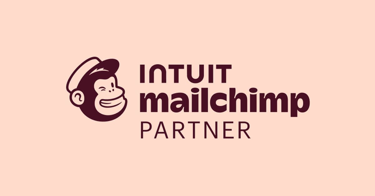 Mailchimp partner logo on a pink background
