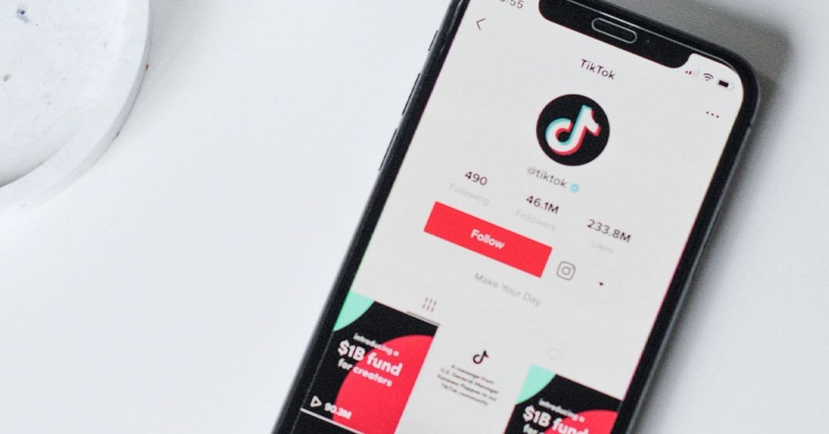 A mobile phone screen displaying TikTok.
